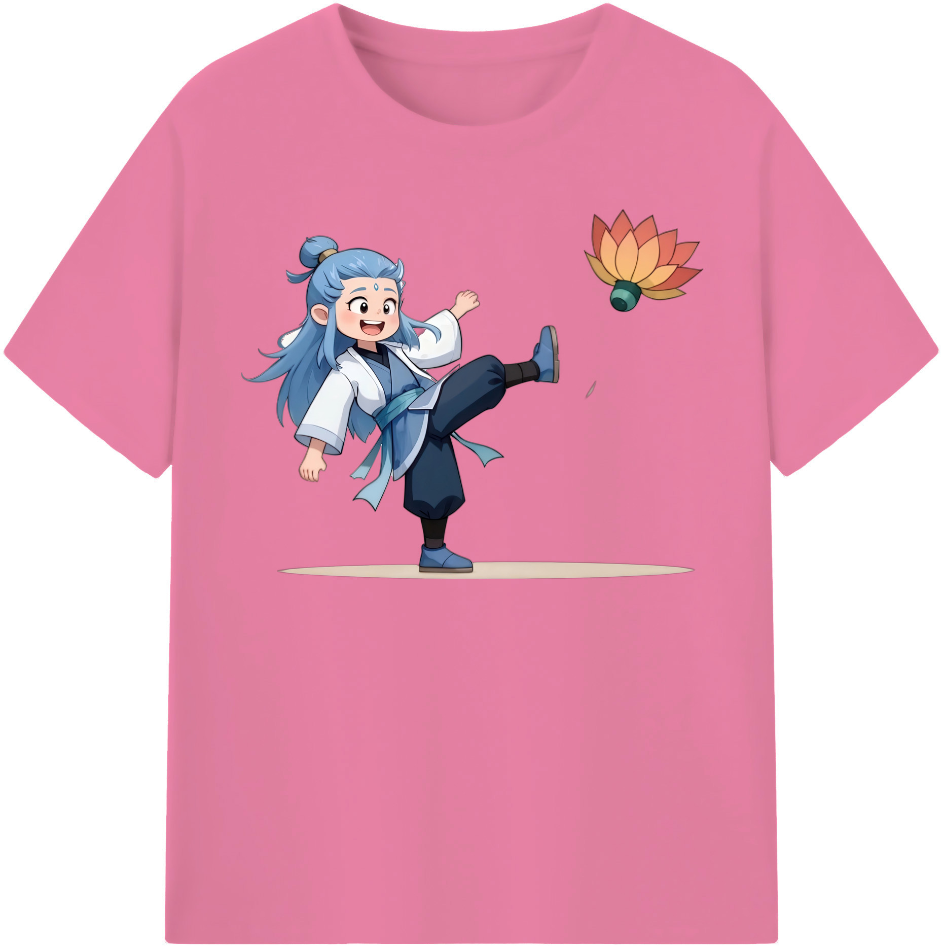 （画像用） Ne Zha 2 ナタ 魔童の大暴れ 綿100％半袖Tシャツ（フロントプリント）